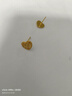 周六福（ZLF）  黃金耳飾女款足金曳光系列拉絲5G金愛心耳釘 計(jì)價(jià) 3.04g 曬單實(shí)拍圖