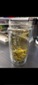 Count Qiabei日本進口品質摔不爛的玻璃茶杯耐高溫雙層鋼化保溫杯水杯男款防摔 弧度400ml皮紋黑【0010余生很貴 高硼硅玻璃 曬單實拍圖