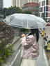 皓梵潔透明雨傘折疊傘自動(dòng)傘白色遮雨傘大號(hào)全自動(dòng)兒童超牢固收縮小雨傘 透明雨傘 （全自動(dòng)白色款） 曬單實(shí)拍圖