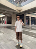POUM冰絲潮牌七分褲男士夏款外穿休閑美式運動(dòng)速干短褲0003咖色L 曬單實(shí)拍圖