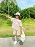 舟喜女童短褲套裝夏季2025新款洋氣時(shí)尚兒童夏裝女孩大童夏款潮酷套裝 米杏色-套裝 140 【建議身高 130-140cm 】 曬單實(shí)拍圖