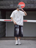 LEMANISM短褲男情侶潮牌漆點(diǎn)牛仔短褲休閑夏季設(shè)計(jì)感休閑褲子 黑色 M 曬單實(shí)拍圖