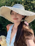 俞兆林法式蕾絲蝴蝶結草帽子女夏季度假大帽檐遮陽(yáng)防曬帽海邊沙灘太陽(yáng)帽 #1657- 【主圖款】米色 一般都能戴(54-59cm) 曬單實(shí)拍圖