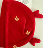 babylove嬰兒胎帽春季紅色新年初生兒滿(mǎn)月寶寶純棉帽子新生兒護(hù)囟門(mén)帽 曬單實(shí)拍圖