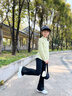 moonkids女童速干長(zhǎng)袖T恤2025秋季新款兒童防曬運(yùn)動(dòng)上衣半拉鏈訓(xùn)練打底衫 19629姜黃色運(yùn)動(dòng)衣 120 cm 曬單實(shí)拍圖