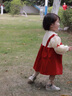 G.DUCKKIDS小黃鴨童裝女童連衣裙春秋洋氣寶寶周歲生日禮服公主裙嬰兒衣服春 紅色 80 cm 曬單實(shí)拍圖
