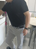 勁霸男裝（K-Boxing）短袖T恤男舒適休閑商務(wù)通勤短袖polo領(lǐng)FTBG2380 黑色 180  曬單實(shí)拍圖