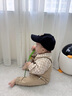幼歌（YOUGE）嬰幼兒秋季新款動物造型外出百搭背帶褲可愛童趣牛仔褲 咖色 80 cm 曬單實(shí)拍圖