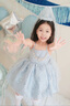 G.DUCKKIDS小黃鴨童裝洛麗塔公主裙女童連衣裙夏季新款愛莎蓬蓬裙兒童禮服裙 藍色裙子 100 建議2~3歲（ 90-100cm） 曬單實拍圖