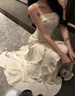 YIOU小眾設(shè)計輕奢高端法式吊帶連衣裙女成人禮A字裙生日禮服裙子6074 香檳色 L 曬單實拍圖