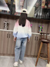 NICKYBABY女童春秋套裝兒童2025新款加絨女孩女大童時髦冬季牛仔褲洋氣冬裝 13050藍色+4827粉色【春秋款】 120 曬單實拍圖