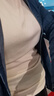 Olrain歐芮兒法式優(yōu)雅一字領(lǐng)顯瘦T恤女裝夏季修身減齡上衣 杏色 L 曬單實(shí)拍圖
