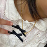 DRTE香港免稅黃金999項鏈女士鎖骨鏈單鏈子細彩金18k蛇骨鏈無(wú)吊墜首飾 水波紋50cm 曬單實(shí)拍圖