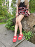 妙麗（Millies）品牌內(nèi)增高瑪麗珍鞋女2025新款小眾雙魔術(shù)貼淺口單鞋運動休閑女鞋 紅色 38 曬單實拍圖