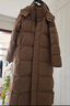 雪中飛秋冬新款時尚休閑百搭女式長款純色連帽保暖羽絨服外套女 咖啡棕 M 165/88A 曬單實拍圖