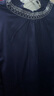 帕羅（PALUOPO）19姆米彈力雙喬春夏女士真絲長袖t恤荷葉領(lǐng)褶皺重磅木耳邊緞面衫 藏青 L (165/88A) 曬單實拍圖