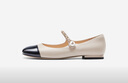 NINE WEST/玖熙法式仙女風(fēng)瑪麗珍鞋平底女單鞋NF459001KK 黑/米白 37 曬單實(shí)拍圖