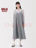 無印良品（MUJI）女式 易干平紋吊帶連衣裙 女裝裙子夏季吊帶裙長裙 BC2L9C5S 灰色條紋 L (165/88A) 曬單實拍圖