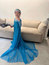 G.DUCKKIDS女童愛(ài)莎公主裙冰雪奇緣裙子2022新款兒童禮服拖尾裙小女孩艾莎女 藍色裙子 純棉內襯 110 【建議身高105cm左右】cm 曬單實(shí)拍圖