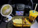 仟居佳 方向盤餐桌車載小桌板便攜車用置物架飲料托盤汽車餐盤 木紋棕 曬單實(shí)拍圖