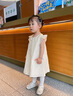 幼歌（YOUGE）2025夏季新款嬰幼兒小飛袖國風(fēng)連衣裙新中式寬松裙子潮 米色 90 cm 曬單實(shí)拍圖