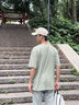 名創(chuàng)優(yōu)品（MINISO）夏季短袖t恤男藏青美式潮流涂鴉半袖男生大碼重磅純棉休閑體恤衫 【100%純棉】藏青(雪山麗影) L /175(30天質(zhì)量問題全額退) 曬單實(shí)拍圖