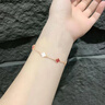 Mck925銀四葉草手鏈女紅瑪瑙貝殼手飾女友七夕情人節(jié)禮物 【品牌禮盒】925銀四葉草手鏈 曬單實拍圖