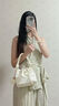 桂岐小包包女夏2025新款潮時(shí)尚單肩包質(zhì)感百搭斜挎包洋氣手提水桶包女 米白色+毛絨掛件 曬單實(shí)拍圖