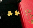 周六福小金花足金999黃金耳釘女生日禮物計(jì)價(jià)AC090379  一對(duì) 約0.67g 曬單實(shí)拍圖