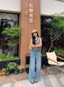 塔馳密司（touchmiss）TOUCH MISS時尚含天絲牛仔褲2025年夏季新款垂感直筒褲女 藍色 27 曬單實拍圖