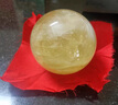 班德拉斯天然黃水晶球擺件公司辦公室擺件客廳玄關(guān)桌面擺件招財(cái)擺件送禮 直徑6厘米（配送底座） 曬單實(shí)拍圖