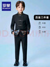 羅蒙男童中山裝西裝套裝國(guó)風(fēng)新中式西服民國(guó)兒童主持人演出服 黑色140 曬單實(shí)拍圖