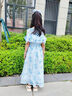 女童連衣裙夏裝2025新款兒童洋氣碎花公主裙子女孩夏季長(cháng)款沙灘裙 086水墨藍碎花裙 120 曬單實(shí)拍圖