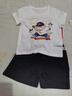 巴布豆男童套裝兒童衣服夏季純棉吸汗透氣寶寶短褲短袖運(yùn)動(dòng)兩件套童裝 白 棕熊巴布+黑 側(cè)躺巴布X 90 曬單實(shí)拍圖