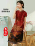 金菊重磅非遺香云紗28姆米桑蠶絲100%夏季刺繡國風(fēng)新中式真絲女連衣裙 曬單實(shí)拍圖