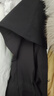 艾萊依羽絨服女氣質(zhì)長(cháng)款風(fēng)衣斗篷披肩通勤收腰大衣冬外套 炭黑L 曬單實(shí)拍圖