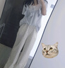 妙奕嘉褲子夏季女女褲夏天春秋新款2025冰絲褲防曬寬松闊腿褲長褲山本褲 杏色波點冰絲山本褲 L 【建議115-130斤】 曬單實拍圖