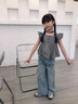 女生夏裝牛仔褲薄款2025新款初中生洋氣女大童闊腿褲女孩褲子夏 藍(lán)色【夏季薄款】 150 曬單實(shí)拍圖