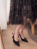 瑜尚臻品法式高跟鞋女不累腳黑色氣質(zhì)包頭涼鞋女2025新款秋冬細跟成年禮 黑色(8厘米)-36 曬單實(shí)拍圖