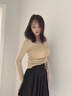 魅姿茉百褶裙女夏季2025新款純色高腰顯瘦防走光半身裙a字 黑色 L 曬單實(shí)拍圖