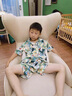 皮爾卡丹（pierre cardin）童裝男童套裝夏季2025新款兒童印花短袖休閑花襯衫沙灘服兩件套潮 綠色 90 尺碼1~2歲【 80-90cm】 曬單實(shí)拍圖