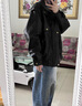 RHUDE FOG品牌女裝美式皮衣外套女2025春秋新款休閑時(shí)尚通勤顯瘦百搭設(shè)計(jì)感 黑色 M 曬單實(shí)拍圖