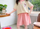G.DUCKKIDS童裝女童夏裝套裝24新款兒童衣服女夏季洋氣女大童短袖短褲運動裝 印花ARaieccgk 150 適合140-150cm年齡11-12歲 曬單實拍圖