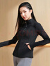 特步（XTEP）女子春季修身跑步戶外運(yùn)動(dòng)夾克 正黑色 XL 曬單實(shí)拍圖