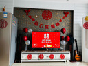 禮賞（LI SHANG）婚房布置全套男女方臥室客廳電視背景墻裝飾喜字套裝結婚用品大全 擇愛(ài)成家拉旗喜字背景墻(送投屏) 曬單實(shí)拍圖