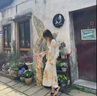 Ebonka品牌羊皮版方頭芭蕾舞鞋女外穿交叉豬鼻子淺口復(fù)古平底粗跟單鞋子 卡其色(粗跟) 37 曬單實(shí)拍圖