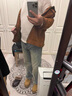 ABERCROMBIE & FITCH男裝24春秋款美式復(fù)古廓形圓領(lǐng)微華夫格紋長袖T恤KI124-4341 象牙白 M (180/100A) 曬單實(shí)拍圖
