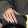 ICESTRELLA歐美滿圈排鉆戒指女18個性莫桑石祖母綠寶石指環(huán)送女友禮物 綠寶石 美碼7號 曬單實拍圖