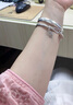 夢(mèng)君宸雙鼓光面純足銀999手鐲女新中式泥鰍背款開閉口實(shí)心素圈七夕禮物 60克，尺寸量身制作 曬單實(shí)拍圖