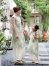 G.DUCKKIDS小黃鴨童裝親子裝母女裝兒童漢服女童旗袍裙套裝新中式母女連衣裙 綠色兩件套 110 尺碼4~5歲【100-110cm】cm 曬單實(shí)拍圖